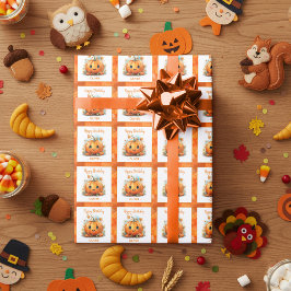 Cute Little Pumpkin Birthday Cadeaupapier