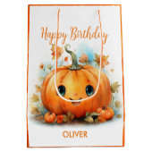 Cute Little Pumpkin Birthday Medium Cadeauzakje (Achterkant)