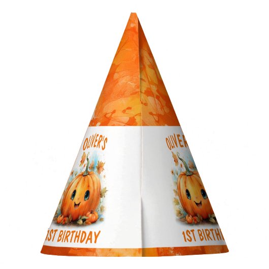 Cute Little Pumpkin Birthday Party Feesthoedjes (Achterkant)