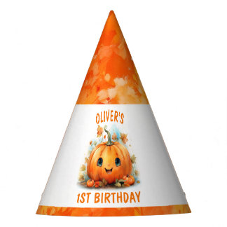 Cute Little Pumpkin Birthday Party Feesthoedjes