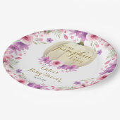 Cute Little Pumpkin Bloemige Baby Shower Papieren Bordje (Gekanteld)