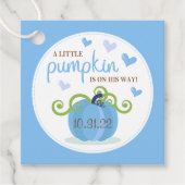 Cute Little Pumpkin Boys Baby shower Bedankjes Labels (Voorkant)