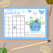 Cute Little Pumpkin Boys Baby shower Bingo Cards Kaart