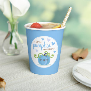 Cute Little Pumpkin Boys Baby shower Papieren Bekers