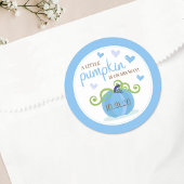 Cute Little Pumpkin Boys Baby shower Ronde Sticker