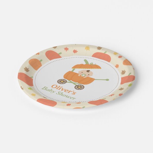 Cute Little Pumpkin Carriage Baby shower Bord (Gekanteld)