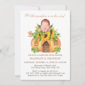 Cute Little Pumpkin Couples Baby shower Invitation Kaart (Voorkant)
