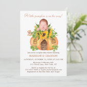 Cute Little Pumpkin Couples Baby shower Invitation Kaart (Staand voorkant)