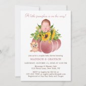 Cute Little Pumpkin Couples Baby shower Invitation Kaart (Voorkant)