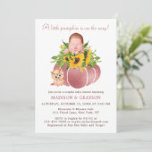 Cute Little Pumpkin Couples Baby shower Invitation Kaart (Staand voorkant)