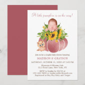 Cute Little Pumpkin Couples Baby shower Invitation Kaart (Voorkant / Achterkant)