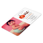 Cute Little Pumpkin First Birthday Invitation Magneet (Linkerzijde)