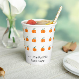 Cute Little Pumpkin First Birthday Party Papieren Bekers