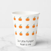 Cute Little Pumpkin First Birthday Party Papieren Bekers (Achterkant)