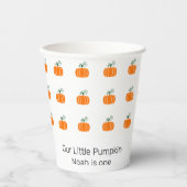 Cute Little Pumpkin First Birthday Party Papieren Bekers (Voorkant)