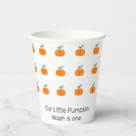 Cute Little Pumpkin First Birthday Party Papieren Bekers