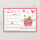 Cute Little Pumpkin Girls Baby shower Bingo Cards Kaart (Voorkant)