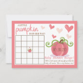 Cute Little Pumpkin Girls Baby shower Bingo Cards Kaart (Voorkant)