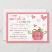 Cute Little Pumpkin Girls Baby shower Kaart (Voorkant)