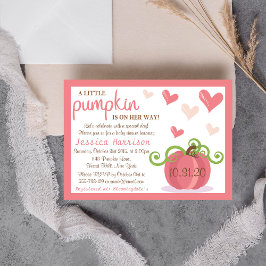 Cute Little Pumpkin Girls Baby shower Kaart