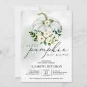 Cute little pumpkin greenery boho baby shower kaart (Voorkant)