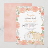 Cute Little Pumpkin Herfst Birthday Autumn Pastel Kaart (Voorkant / Achterkant)