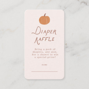 Cute Little Pumpkin Luier Raffle Ticket Informatiekaartje