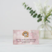 Cute Little Puppy | Visitekaartje Roze Bokeh (Staand voorkant)