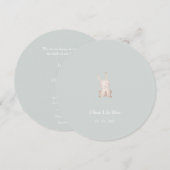 Cute Little Rabbit Baby Birth Announcement Card. Kaart (Voorkant / Achterkant)