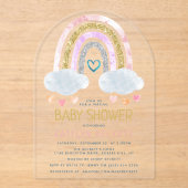 Cute Little Rainbow-Baby shower Acryl Uitnodigingen (Voorkant)