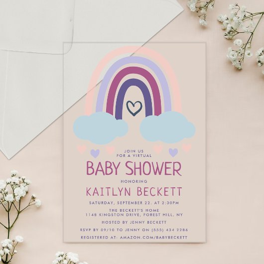 Cute Little Rainbow-Baby shower Acryl Uitnodigingen