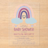 Cute Little Rainbow-Baby shower Acryl Uitnodigingen (Voorkant)