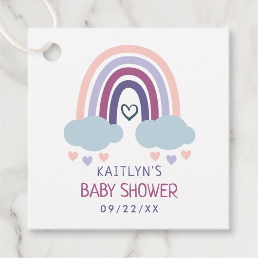 Cute Little Rainbow-Baby shower Bedankjes Labels (Voorkant)
