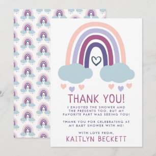Cute Little Rainbow-Baby shower Bedankkaart