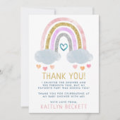 Cute Little Rainbow-Baby shower Bedankkaart (Voorkant)