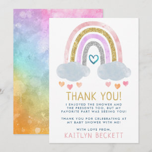 Cute Little Rainbow-Baby shower Bedankkaart