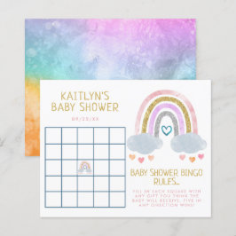 Cute Little Rainbow Baby shower Bingo