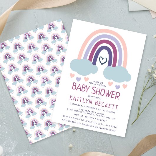 Cute Little Rainbow-Baby shower Kaart
