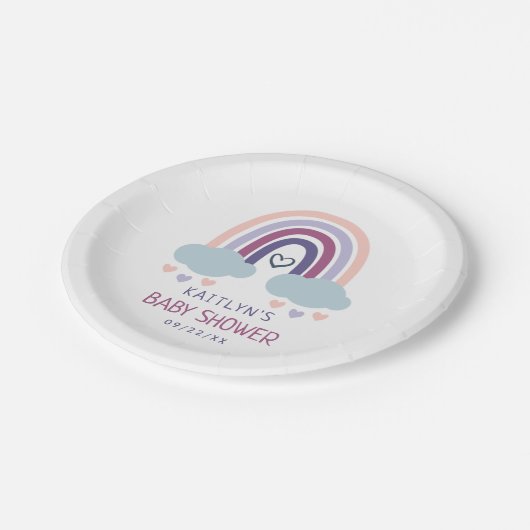 Cute Little Rainbow-Baby shower Papieren Bordje (Gekanteld)