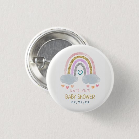 Cute Little Rainbow-Baby shower Ronde Button 3,2 Cm (Voorkant /achterkant)