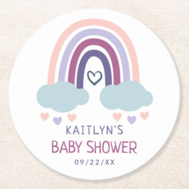 Cute Little Rainbow-Baby shower Ronde Kartonnen Onderzetter