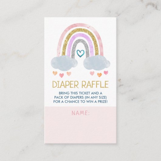 Cute Little Rainbow Diaper Raffle Enclosure Kaart (Voorkant)