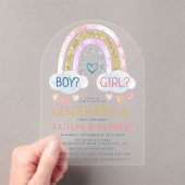 Cute Little Rainbow Gender Reopenbaart Party Acryl Uitnodigingen (Insitu (Draagbaar))