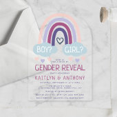 Cute Little Rainbow Gender Reopenbaart Party Acryl Uitnodigingen