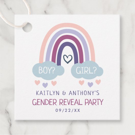 Cute Little Rainbow Gender Reopenbaart Party Bedankjes Labels (Voorkant)