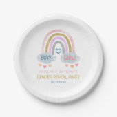 Cute Little Rainbow Gender Reopenbaart Party Papieren Bordje (Voorkant)
