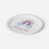 Cute Little Rainbow Gender Reopenbaart Party Papieren Bordje (Gekanteld)