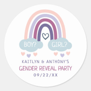 Cute Little Rainbow Gender Reopenbaart Party Ronde Sticker