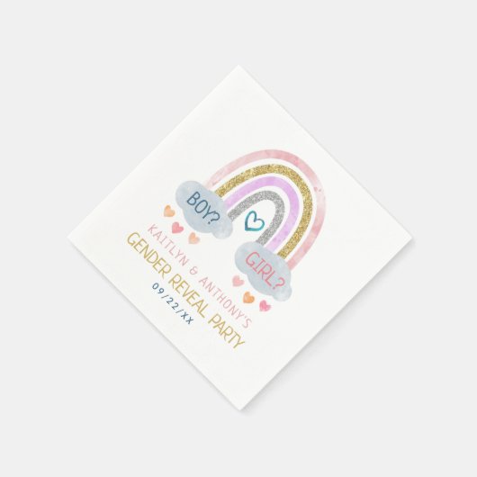 Cute Little Rainbow Gender Reopenbaart Party Servet (Hoek)
