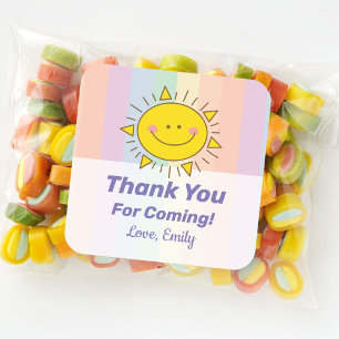Cute Little Rainbow Sunshine Bedankt voor je komst Vierkante Sticker